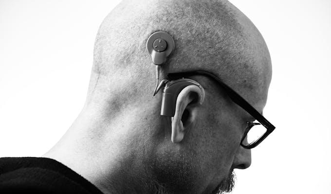 Man with hearing aid