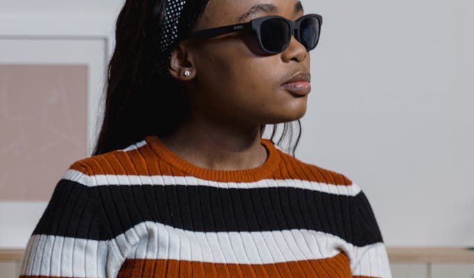 Woman with visual impairment